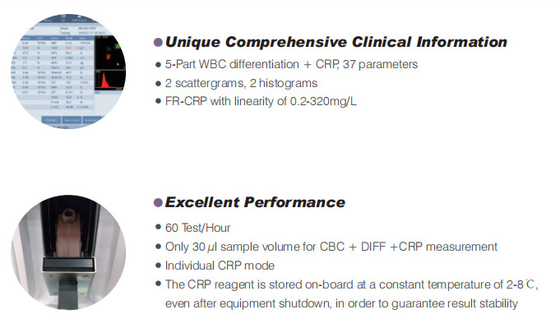 W pełni automatyczny analizator hematologiczny Analizator biochemiczny BF-6900CRP